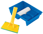 PadBRUSH Painting Set includes a 6 inch PadBRUSH and a Tray with Paint Transfer Wheel