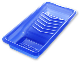 4 inch molded plastic blue tray
