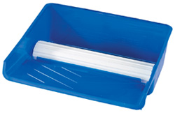 Blue paint pad tray with 10 inch transfer wheel