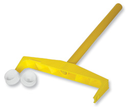 Yellow Yoke Roller Frame with wood handle and plastic end caps
