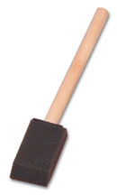 1 inch foam brush with wood handle