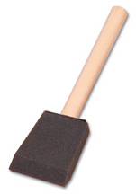 2 inch foam brush with wood handle