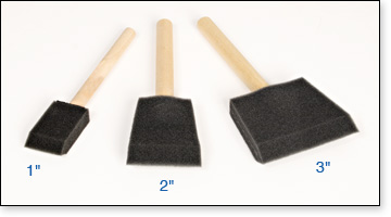 Padco Foam brushes are available in three sizes