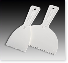 Padco's notched adhesive spreaders are available in two sizes