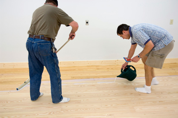 Padco Floor Finish Applicator on a residential hardwood floor