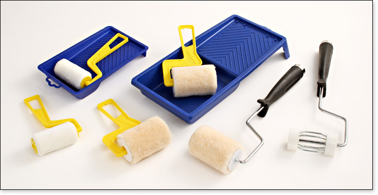 3 inch rollers with a variety of handle lengths and tray combinations